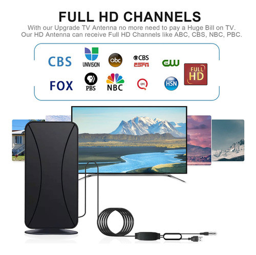 Eubswa Antena De Tv  Antena De Tv Digital Hd Amplificada 202 1