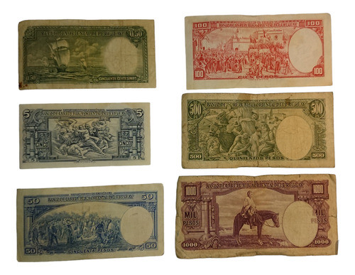 Billetes Uruguay Antiguos X 6 1