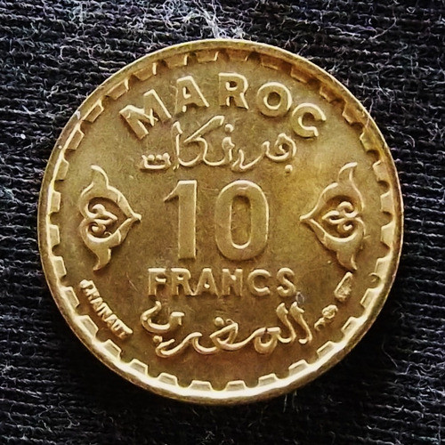 Marruecos 10 Francos 1951 Sin Circular Y 49 Colonia Francesa 0