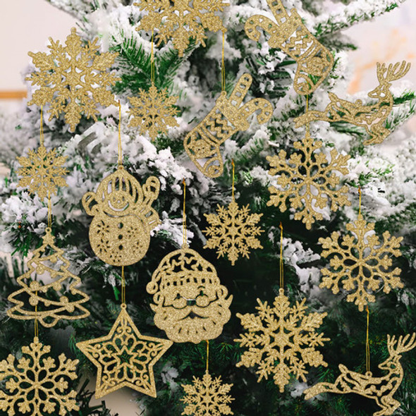 Set X42 Copos Y Varios Adorno Arbol De Navidad - Dorado 1