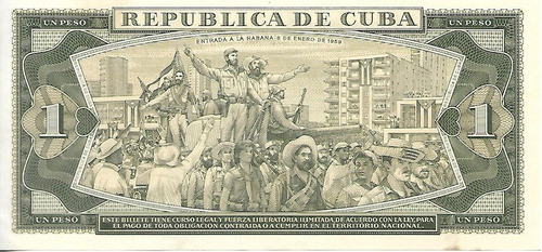 Billete 1 Peso Cuba Año 1981 Aunc Palermo 1