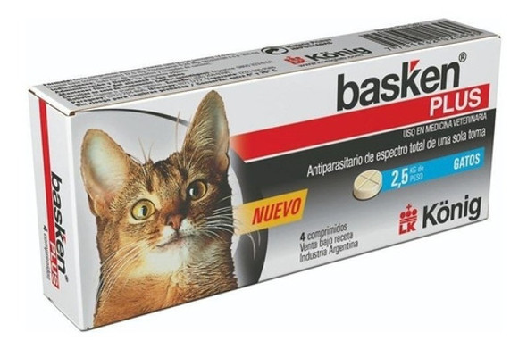 Basken Plus Antiparasitante Gatos X 4 Comp Hasta 10 Kg 0