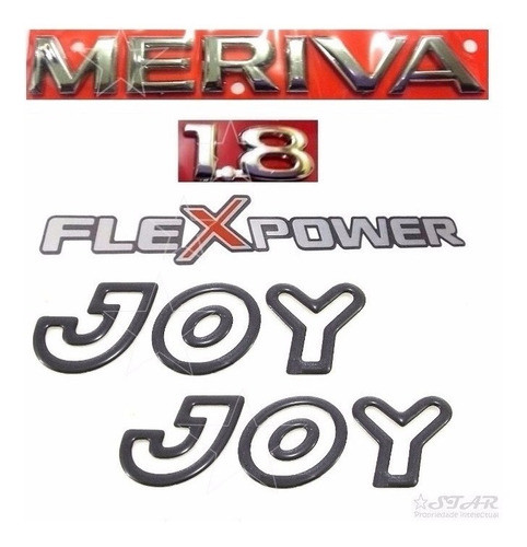Emblemas Meriva 1.8 Flex Joy Preto - 2002 À 2007 0