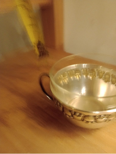 Unica Taza Cristal Con Porta  De Plata Gutenberg Lenk Austri 1