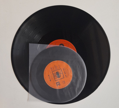 100 Bolsas Internas Discos Vinilo 7  Fondo Redondo 50 Mic 0