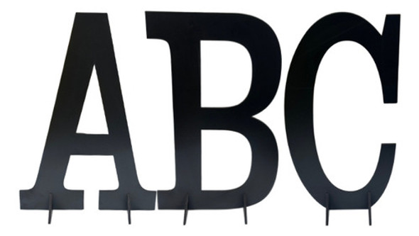 3 Letras 60cm Em Mdf 3mm Preto Festas Fachadas Decoração 0