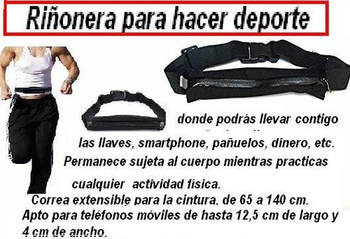 Riñonera  Celular Llaves Documento Negro Cierre Rosa O Verde 1
