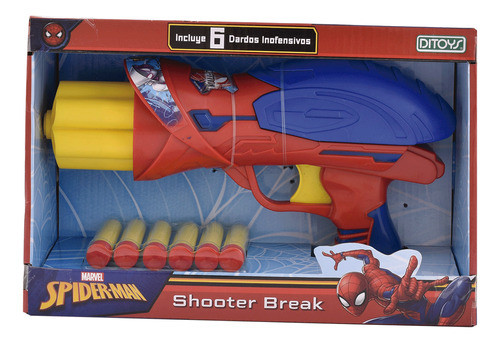 Pistola Spiderman Shooter Break 6 Dardos 0