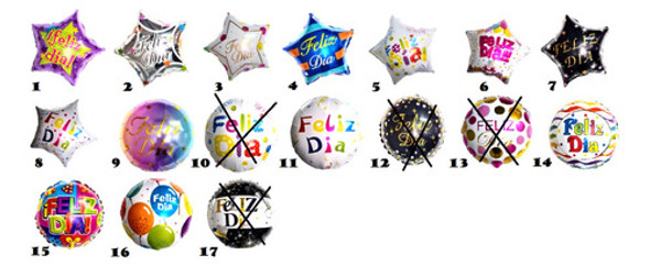 20 Globos Metalizados Feliz Dia De 25 Cm 17 Modelos S/ Sopor 1