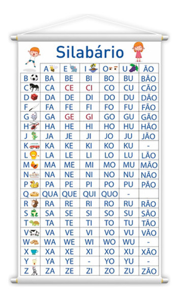Banner Silabário Simples Didático Infantil Escola Pedagógico 0