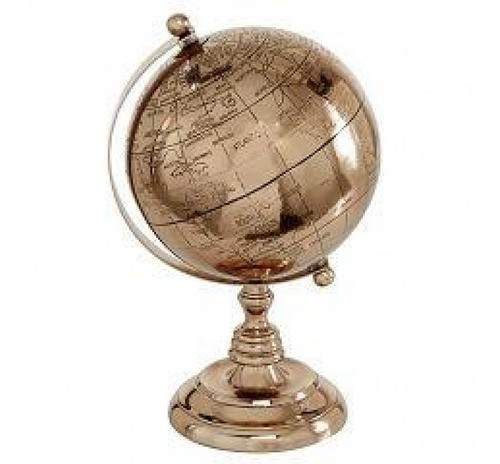 Globo Terraqueo Decorativo Metalico Color Cobre 0