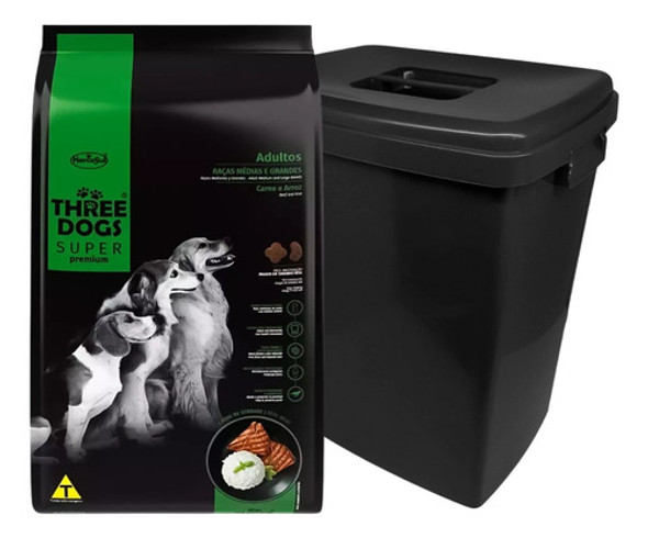 Three Dogs Premium Adulto 15+2 Kg + Contenedor - Otec 0 Three Dogs Premium Adulto 15+2 Kg + Contenedor - Otec 0