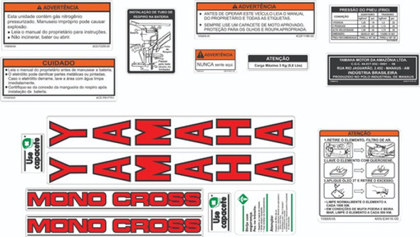 Adesivos Advertencia Moto Antiga Yamaha Dt 180 1991 0