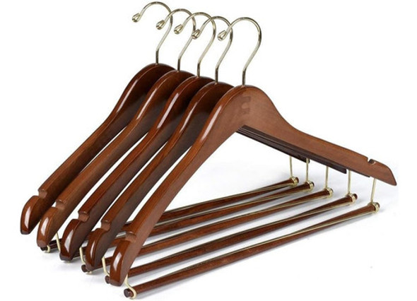 Perchas Madera Curvada Barra De Bloqueo 10pzas Nogal 0 Perchas Madera Curvada Barra De Bloqueo 10pzas Nogal 0