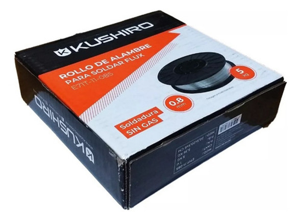 Alambre Para Soldar Sin Gas Flux 0.8mm Rollo 5kg Mig Kushiro 1