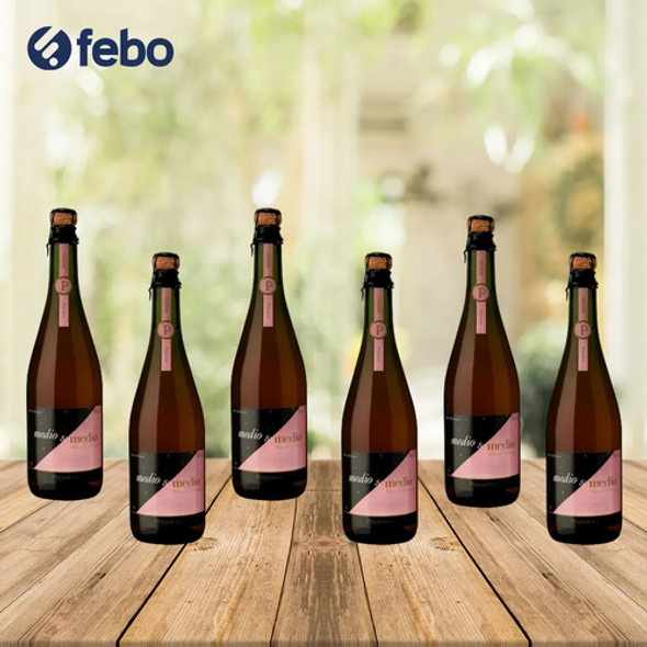 Combo X6 Vino Pizzorno Medio & Medio Rosado 750ml Febo 1