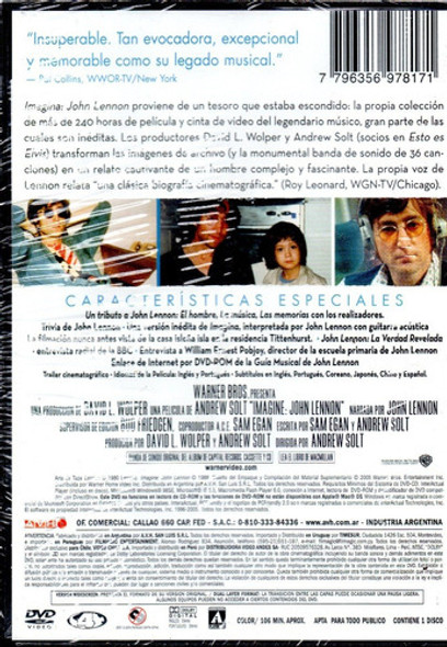 Imagina John Lennon - Dvd Nuevo Original Cerrado - Mcbmi 1