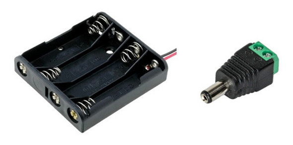 Kit Arduino 3 Portapilas 4 Pila Aa + 3 Plug Bornera 5.5 Htec 0