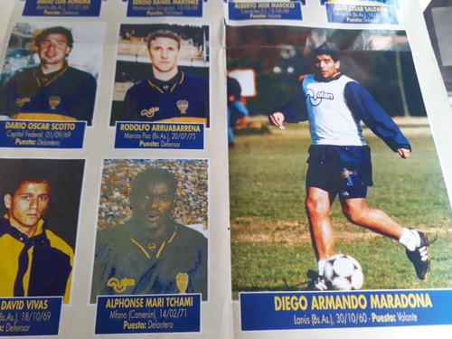 Poster Boca Jrs Torneo 1995/96 Diego Maradona Colon Santa Fe 1