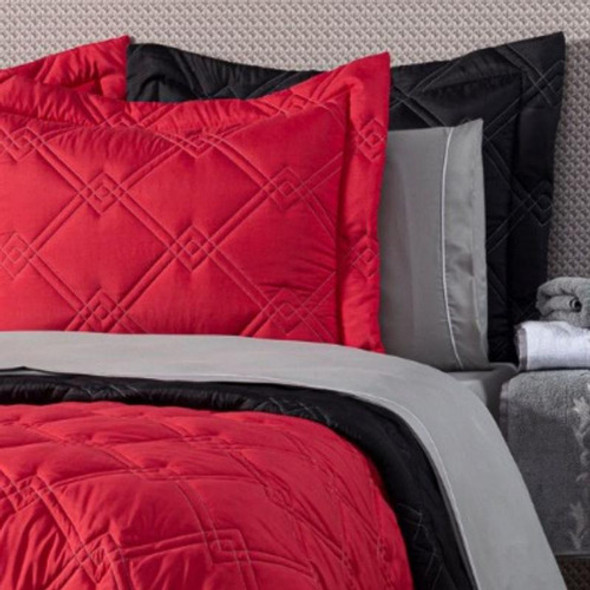 Porta Travesseiro Diamante 180 Fios Vermelho 0