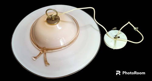 Antigua Lámpara 52 Cm Murano Capelina Rosa No Envíos. M 0