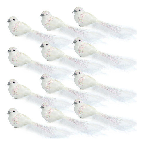 Ogrmar Paquete De 12 Adornos De Pjaros Artificiales Hechos A 0