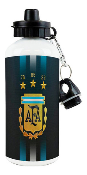 Botella Deportiva - Argentina Campeon 3 Estrellas Negra 0