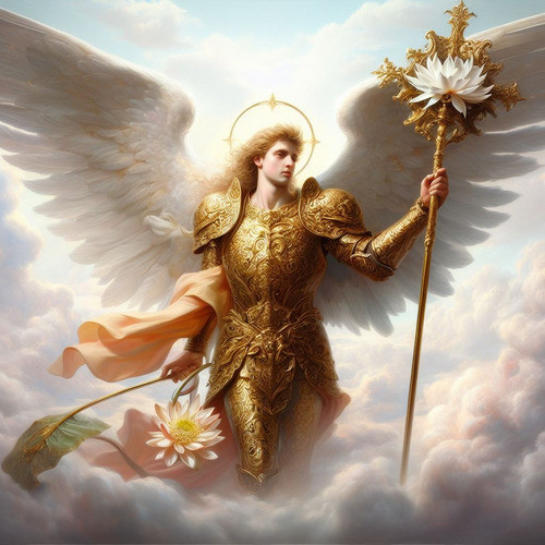 Obra De Arte Digital Arcángel Barachiel 50x50cm Pieza Única 0