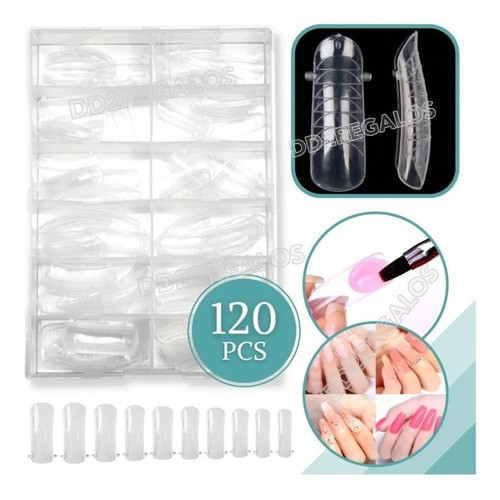 Cápsula Moldes Sistema Dual X120 Uñas Esculpidas Gelificadas 1