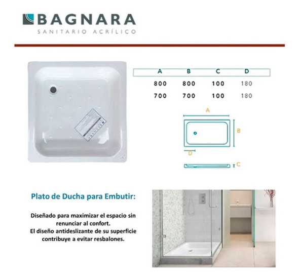 Receptaculo 0.80 X 0.80 Acril. P 1