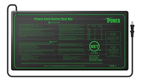 Ipower 10  X 20.5  Esterilla Térmica Hidropónica Cálida Para 1