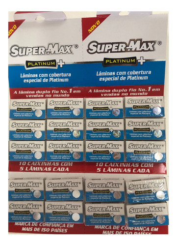 Filo De Navaja Súper Max Platinum 40 Cajas ( 2 Blister ) 0