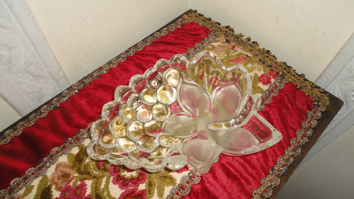 Centro Despojador De Cristal Diseño Hoja Y Uvas Vealo 0