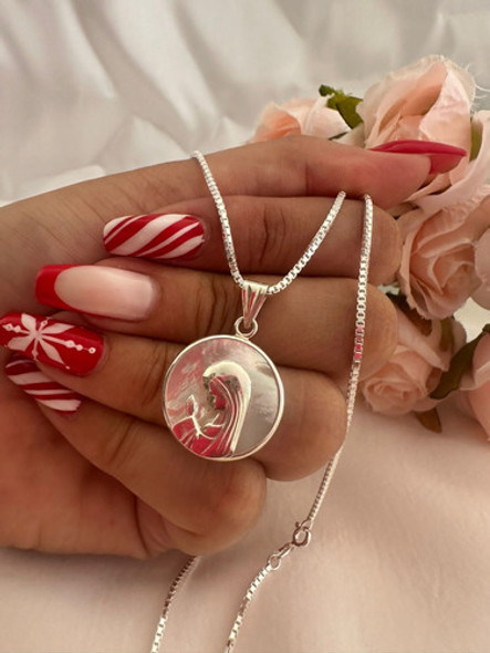 Conjunto Virgen Niña Plata Y Nacar 1