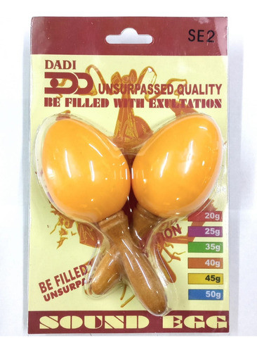 Dadi Se2 Shaker Huevitos Ritmicos C/manija Madera Naranja 0