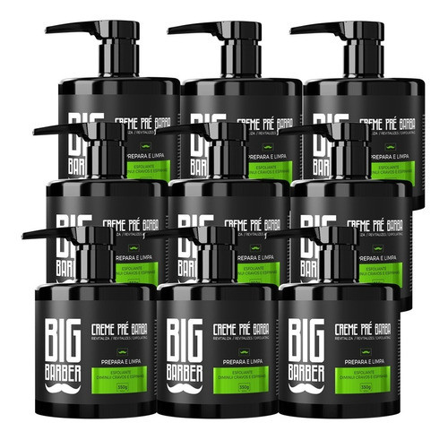 Creme Pré Barba Limpador Facial Big Barber 350g Caixa 9 Und 0