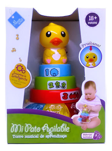 Torre Apilable Pato De Aprendizaje Con Luz Y Sonido Duende A 0
