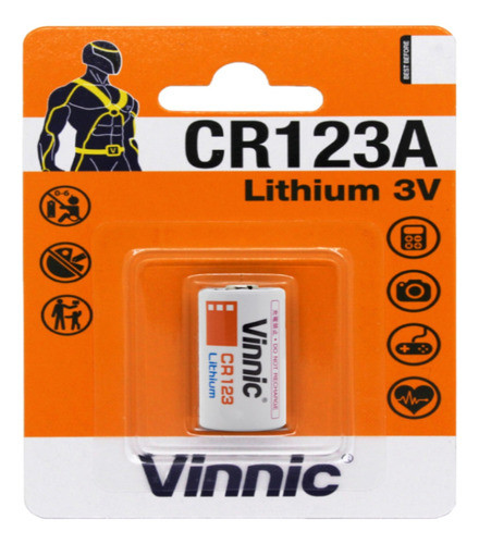 Pila Litio Cr123a Vinnic Lithium 3v Cr123 Pack X 6 Unidades 0