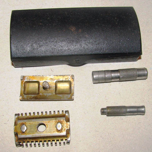 Maquina Afeitar Antigua Gillette Modelo C Con Caja Metal Usa 1