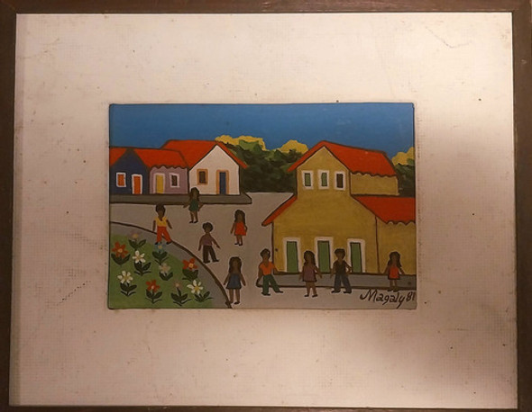Magaly Costa , Naif ,óleo Sobre Madeira , 11x16cm .jv9 1