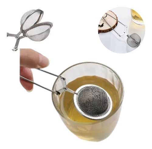 Kit 3 Infusor De Chá Inox Coador De Ervas Peneira Difusor 0