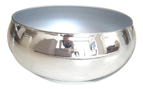 Vaso Vidro Espelhado Prata Centro De Mesa Mesa Até 6 Lugares 0