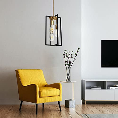 Lámpara Colgante Rectangular De Granja Industrial De 3 Luces 1