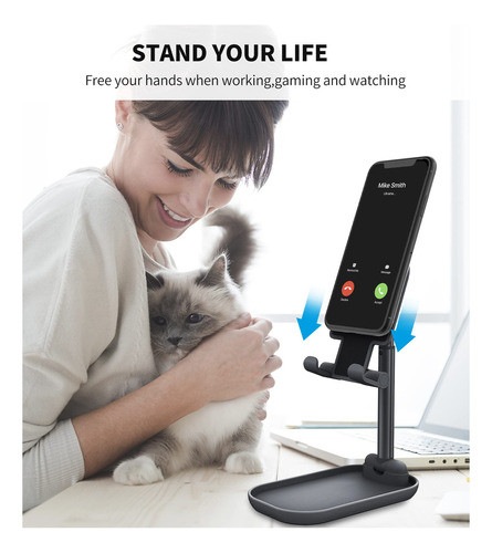 Soporte Para Telfono Celular Para Escritorio, Base De Peso A 1