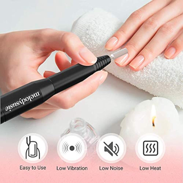 Melodysusie Taladro Eléctrico De Uñas 11 En 1 Kit, Lima De U 1
