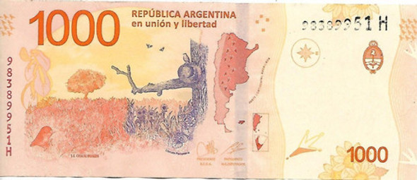 Hornero 1000 Pesos Error Falta Tinta En Numero Ex+ Palermo 1