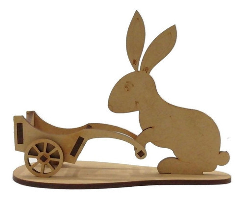 Conejo Con Carreta Mdf Laser De 13 Cm X 100 Un 0