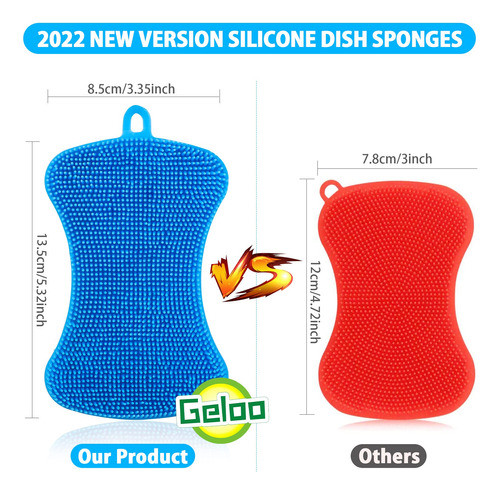 Esponjas De Silicona 2 En 1 Para Cocina Geloo- 3 Unidades 1