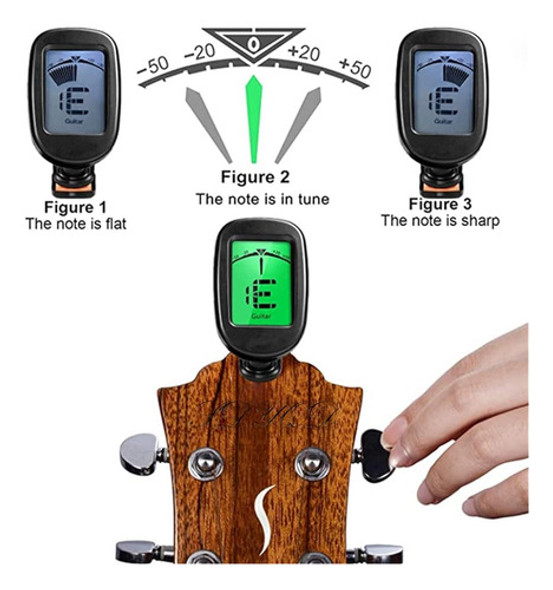 Sdyqd Ukelele Guitar Tuner Clip On Para Guitarra Eléctrica A 1
