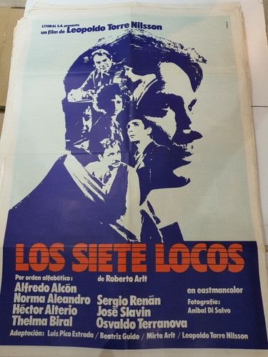 Afiche De Cine Original 1583-los Siete Locos- Alfredo Alcon 0